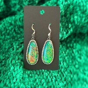 Vibrant Teardrop Earrings with Crystal Accents